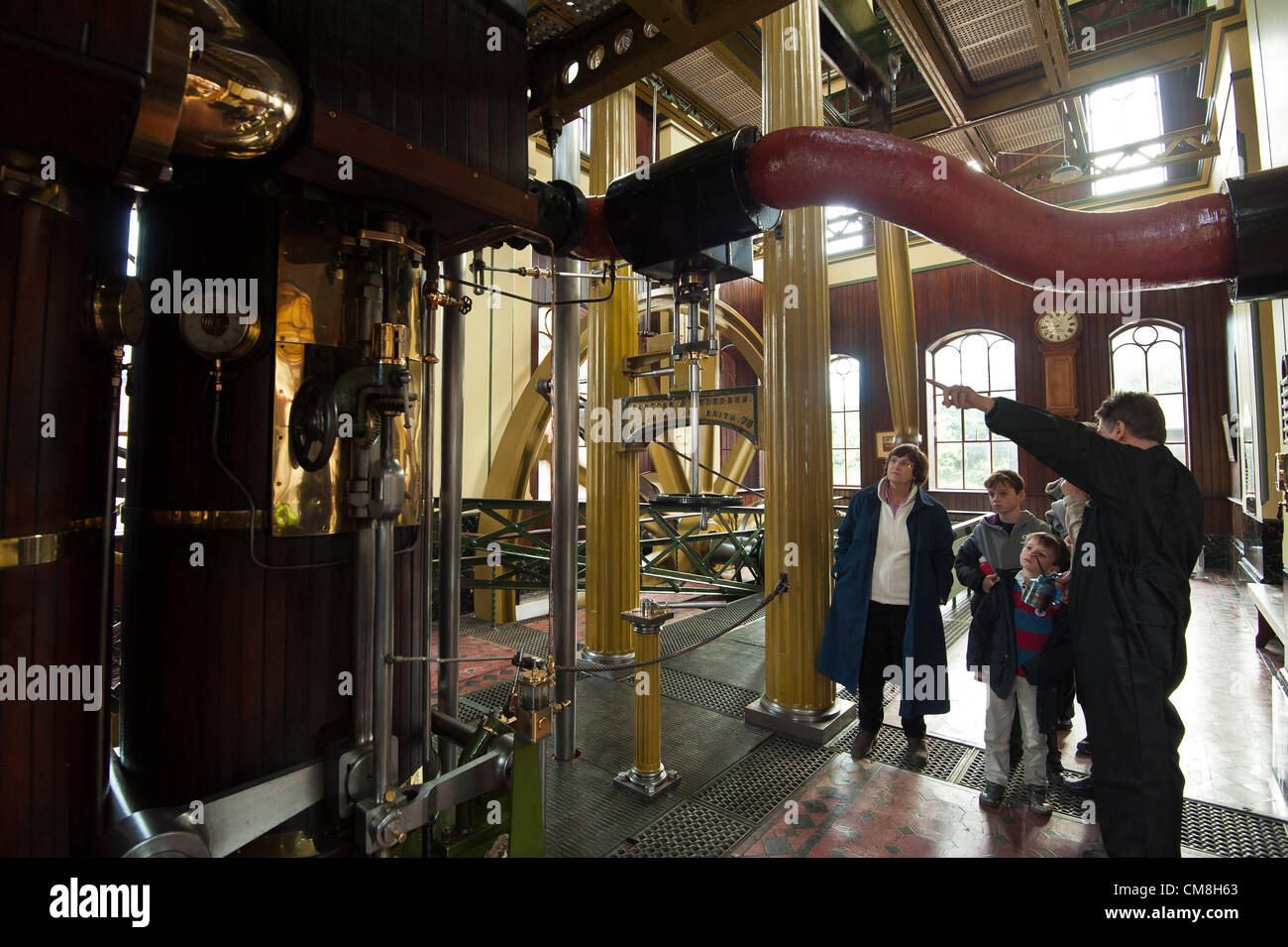 Brighton and Hove, UK. 28th October, 2012. The original Beam Engine for pumping water at Goldstone Pumping Station in action on a rare open day at what is now the The British Engineerium, Hove.   photo©Julia Claxton Stock Photo