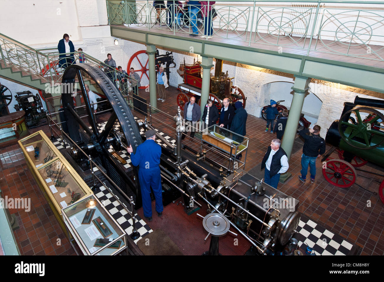 Brighton and Hove, UK. 28th October, 2012. The 1859 Corliss engine running on a rare open day at The British Engineerium, Hove.   photo©Julia Claxton Stock Photo