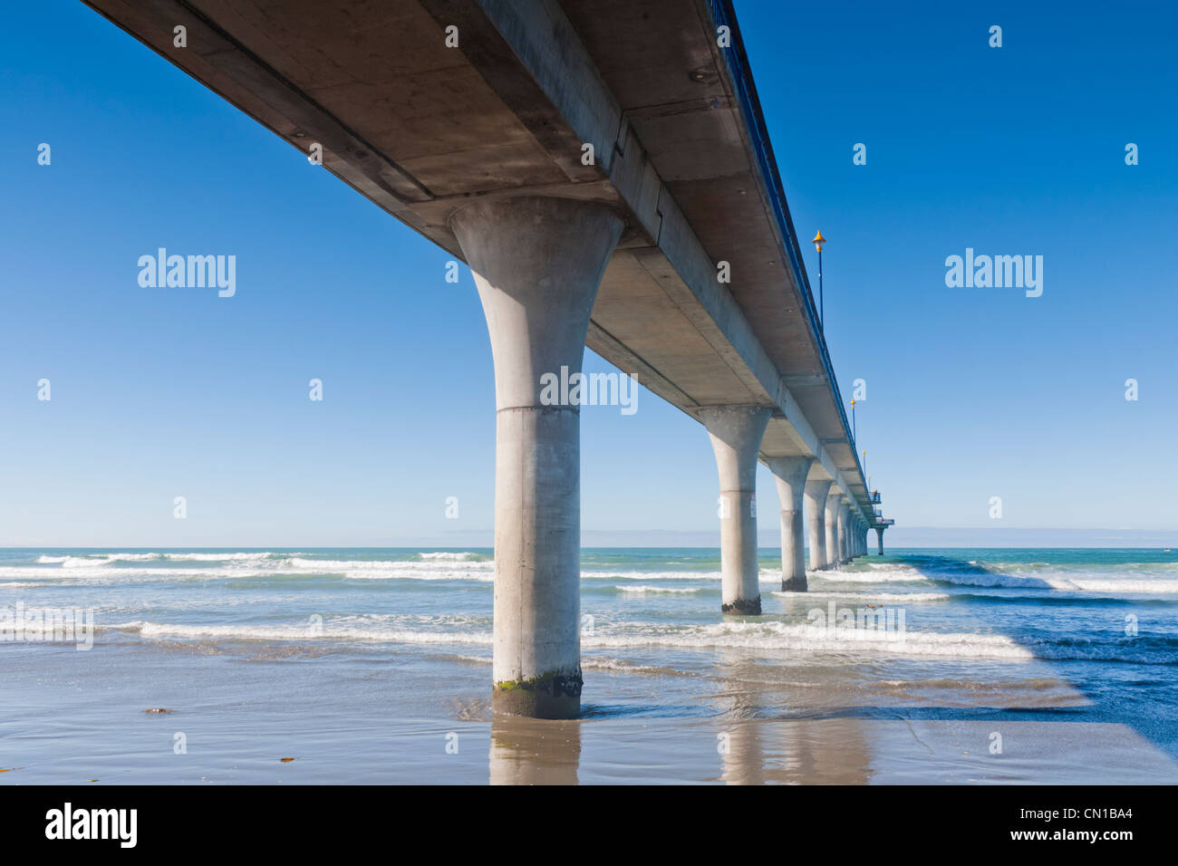 New Brighton Pier Christchurch New Zealand Stock Photo