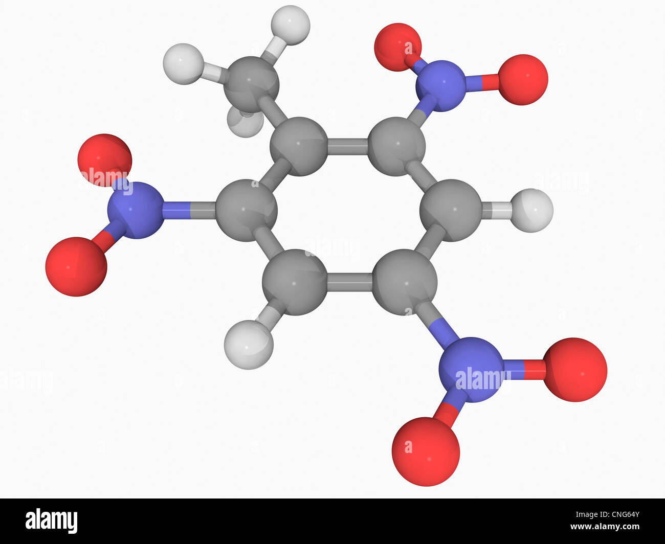 Trinitrotoluene (TNT) molecule Stock Photo