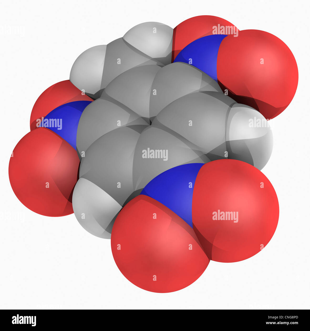 Trinitrotoluene (TNT) molecule Stock Photo