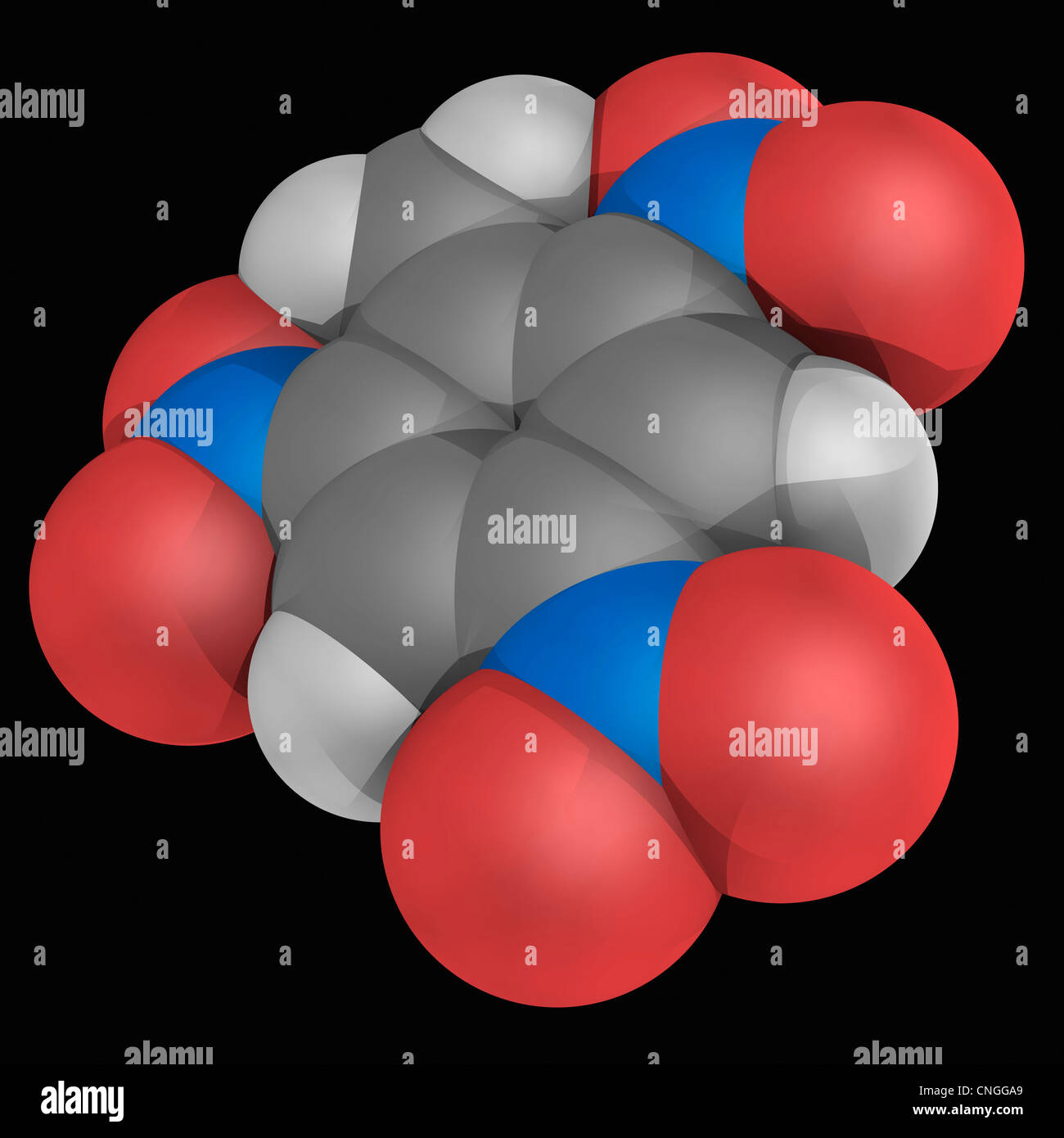 Trinitrotoluene (TNT) molecule Stock Photo