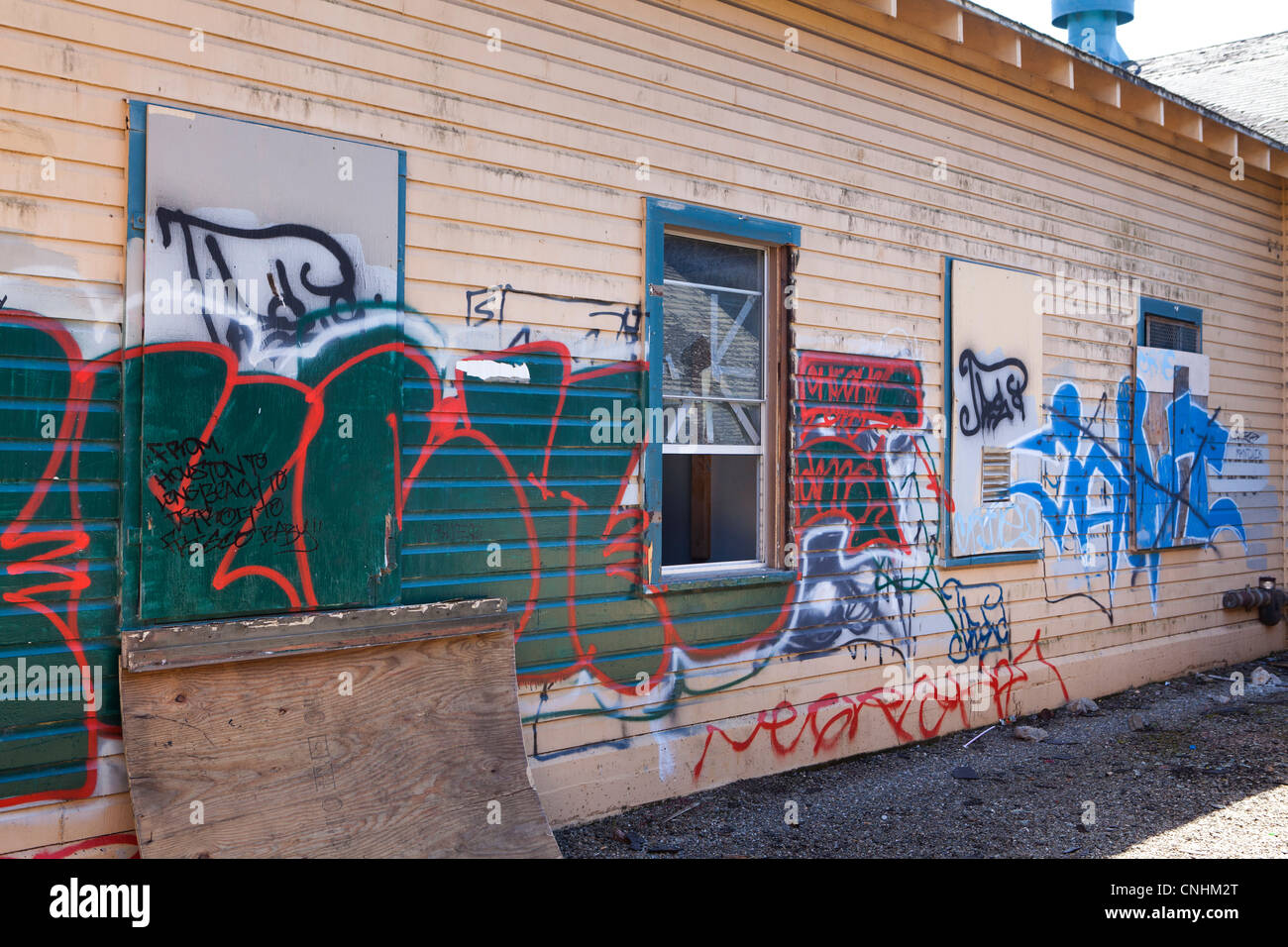 graffiti on side of building - USA Stock Photo