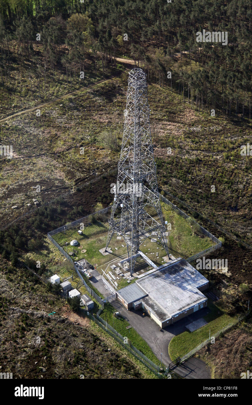 aerial view of a communications mast, telephone aerial Stock Photo