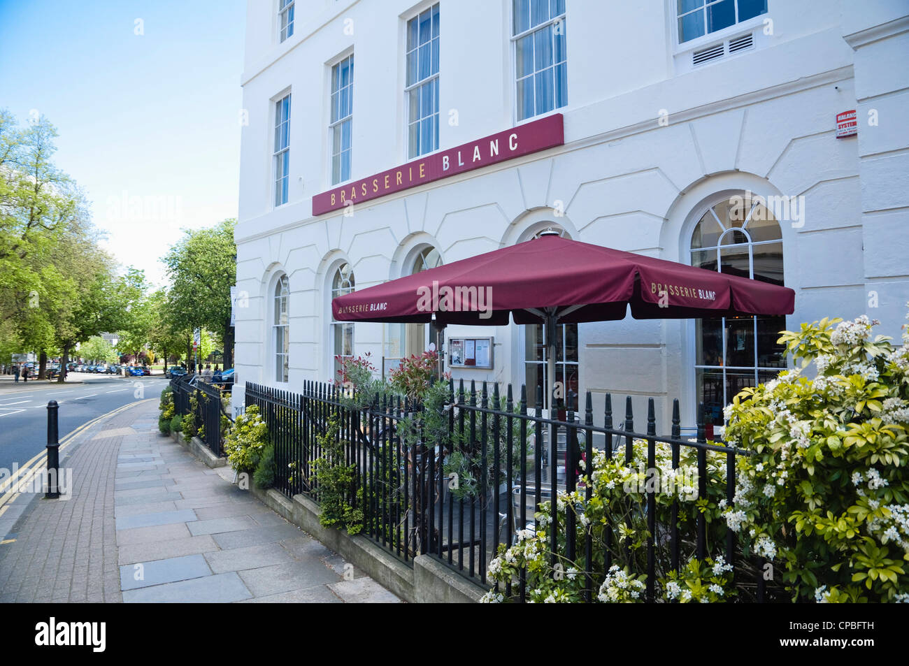 Brasserie Blanc - restaurant situated within the Queens Hotel,  Montpellier, Cheltenham, Gloucestershire, UK. Stock Photo