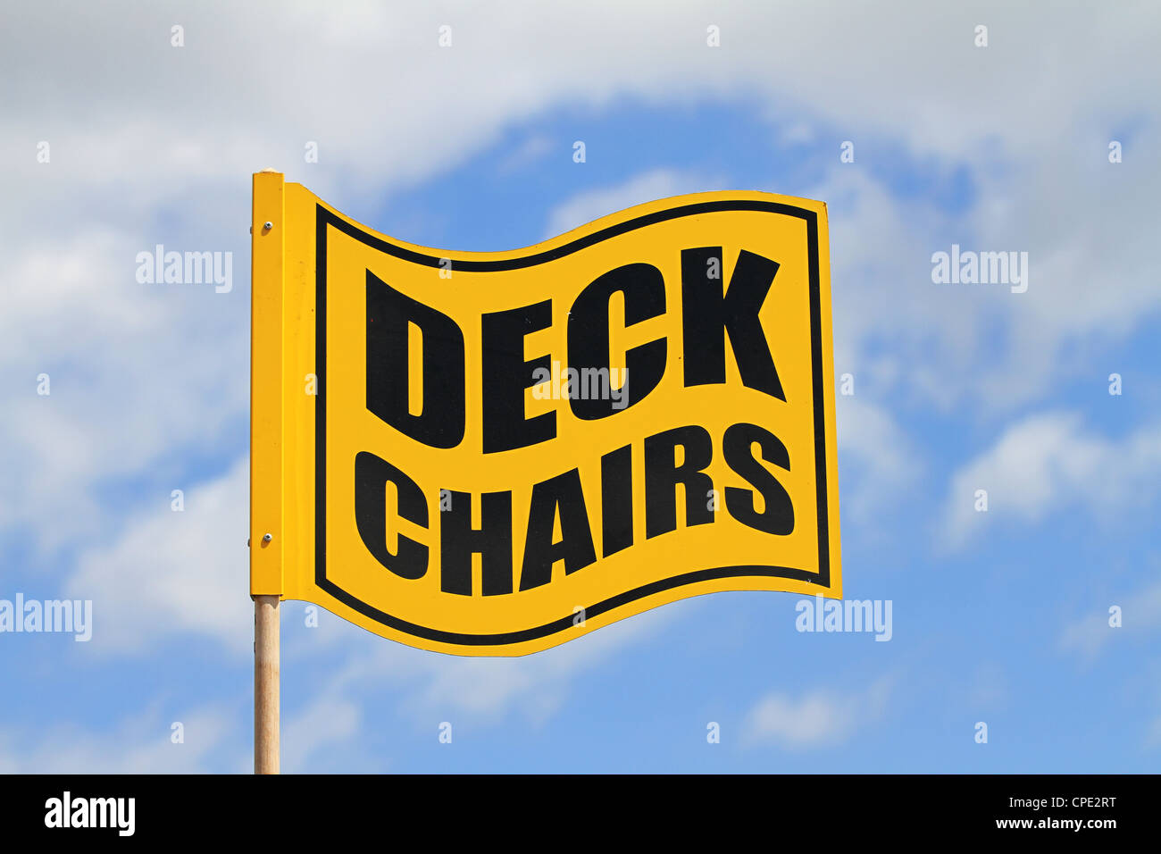 English Seaside Deck Chair Sign Stock Photo