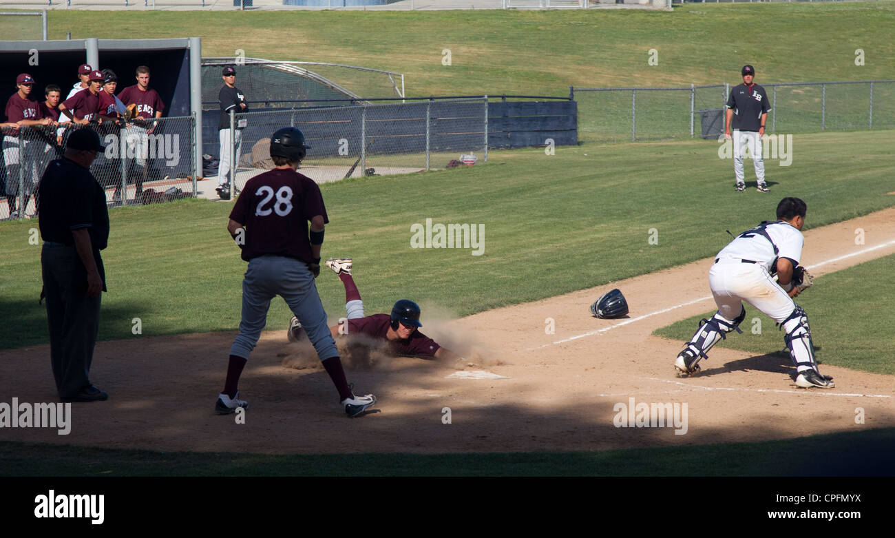 High School Baseball Game Stock Photo