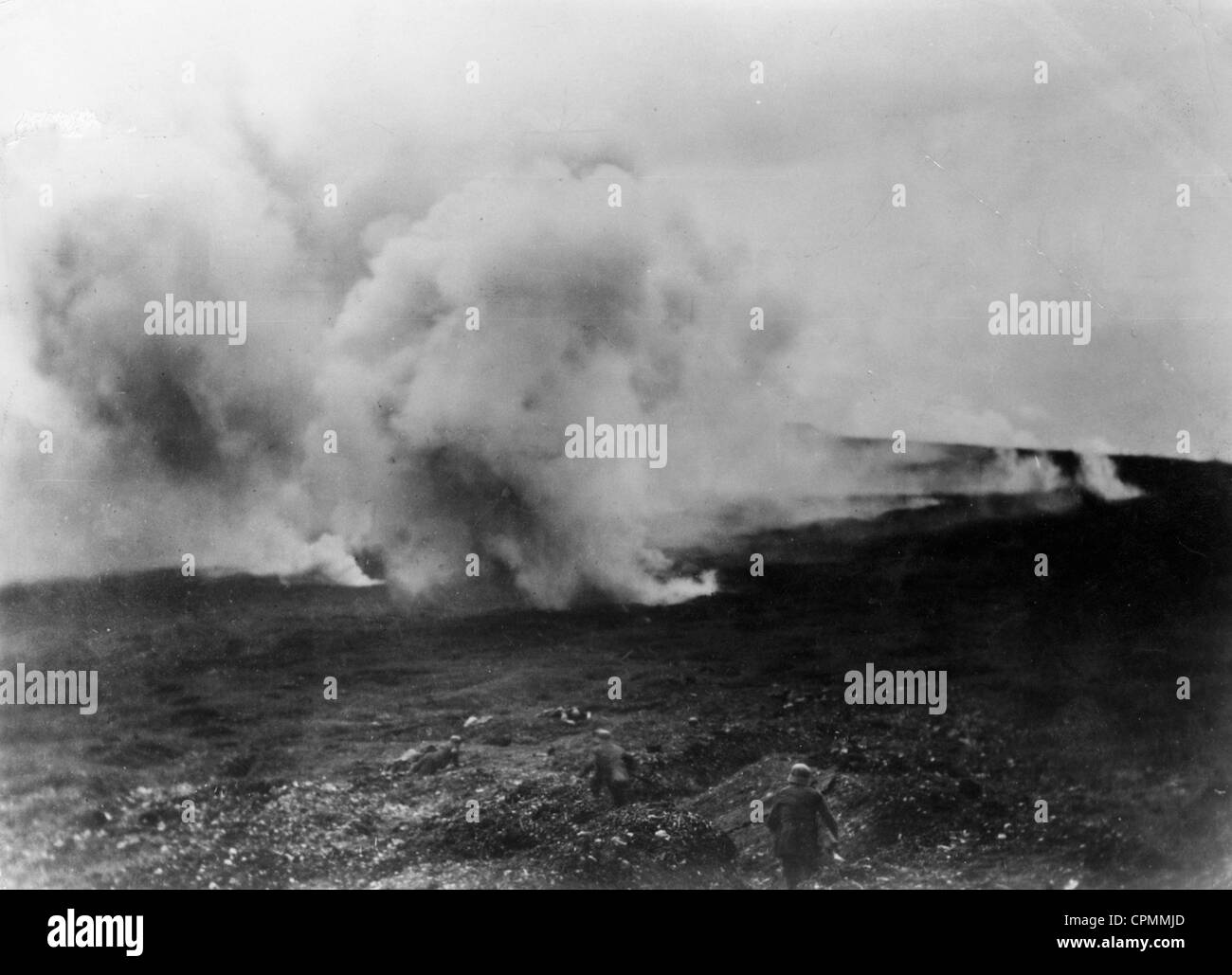 German soldiers using gas, 1918 Stock Photo