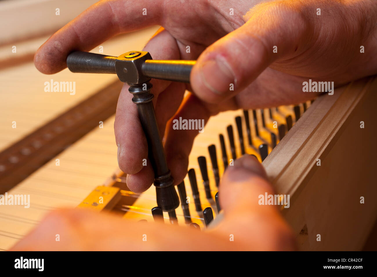 France, Paris, Atelier von Nagel, harpsichord maker Stock Photo