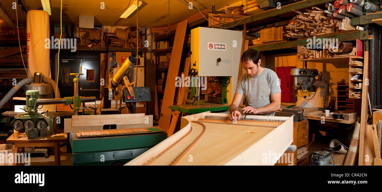 France, Paris, Atelier von Nagel, harpsichord maker Stock Photo