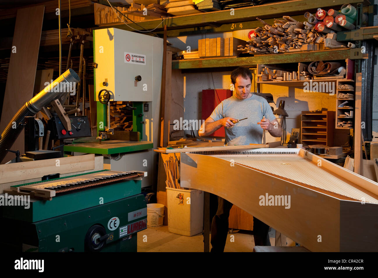 France, Paris, Atelier von Nagel, harpsichord maker Stock Photo