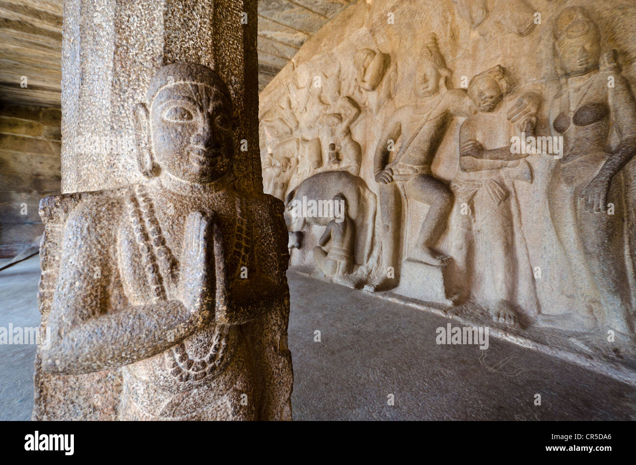 Rockcarvings in Mahabalipuram, Tamil Nadu, India, Asia Stock Photo