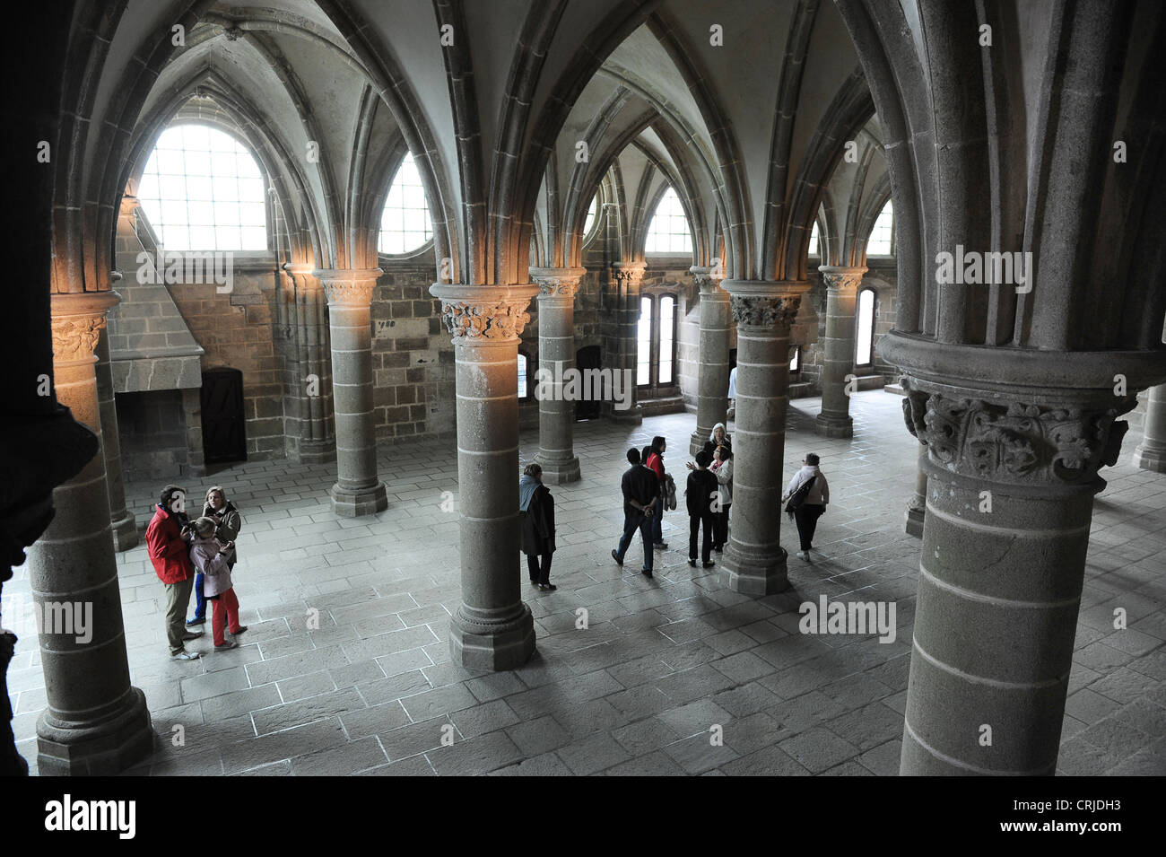 Le Mont-Saint-Michel interior of The knights' hall Stock Photo