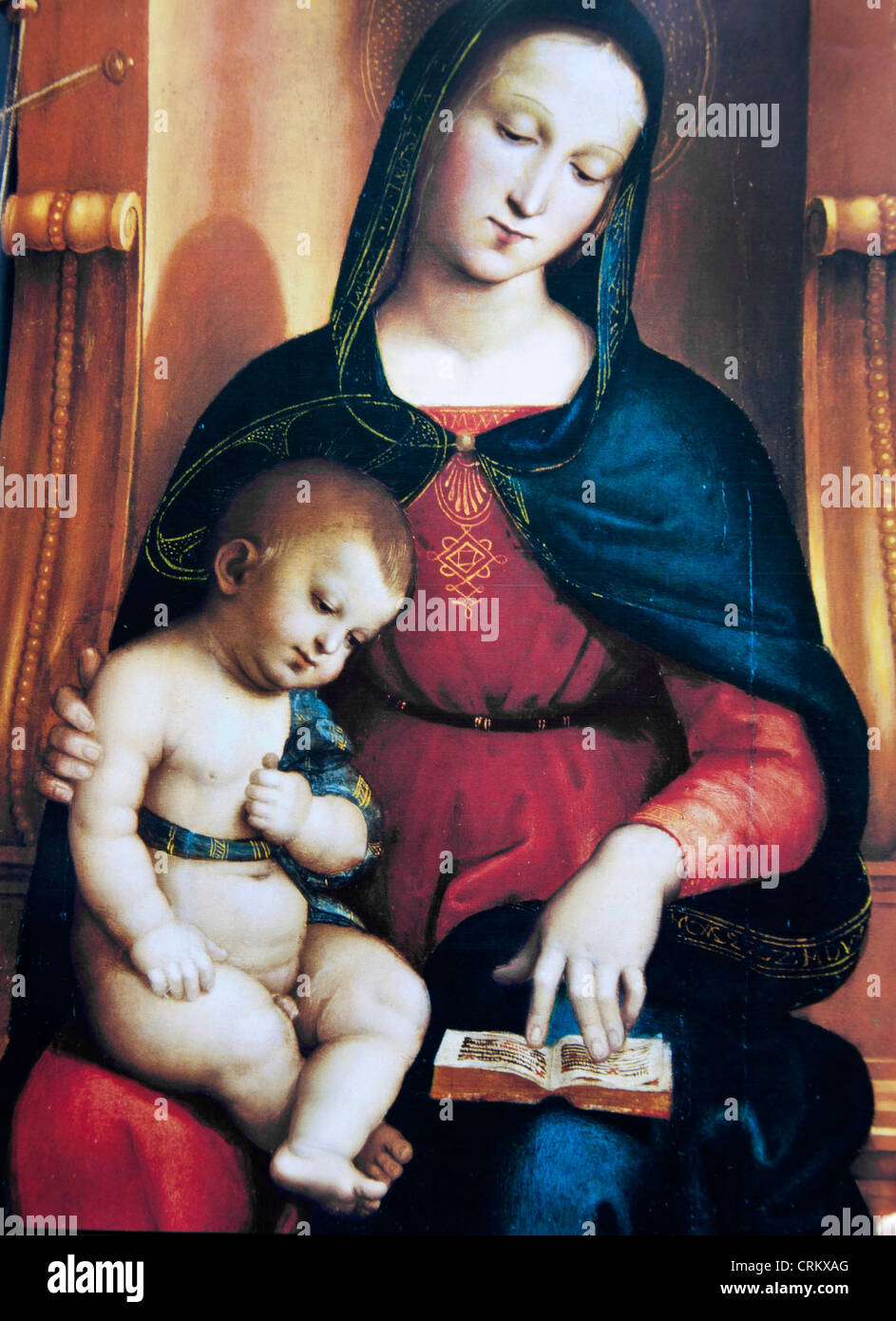 The Madonna and Child with Saint John the Baptist and Saint Nich - Raphael Stock Photo