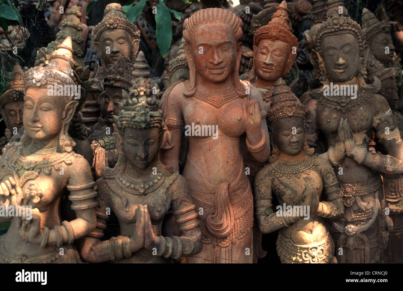 Buddha statues at a market in Chiang Mai (Thailand) Stock Photo