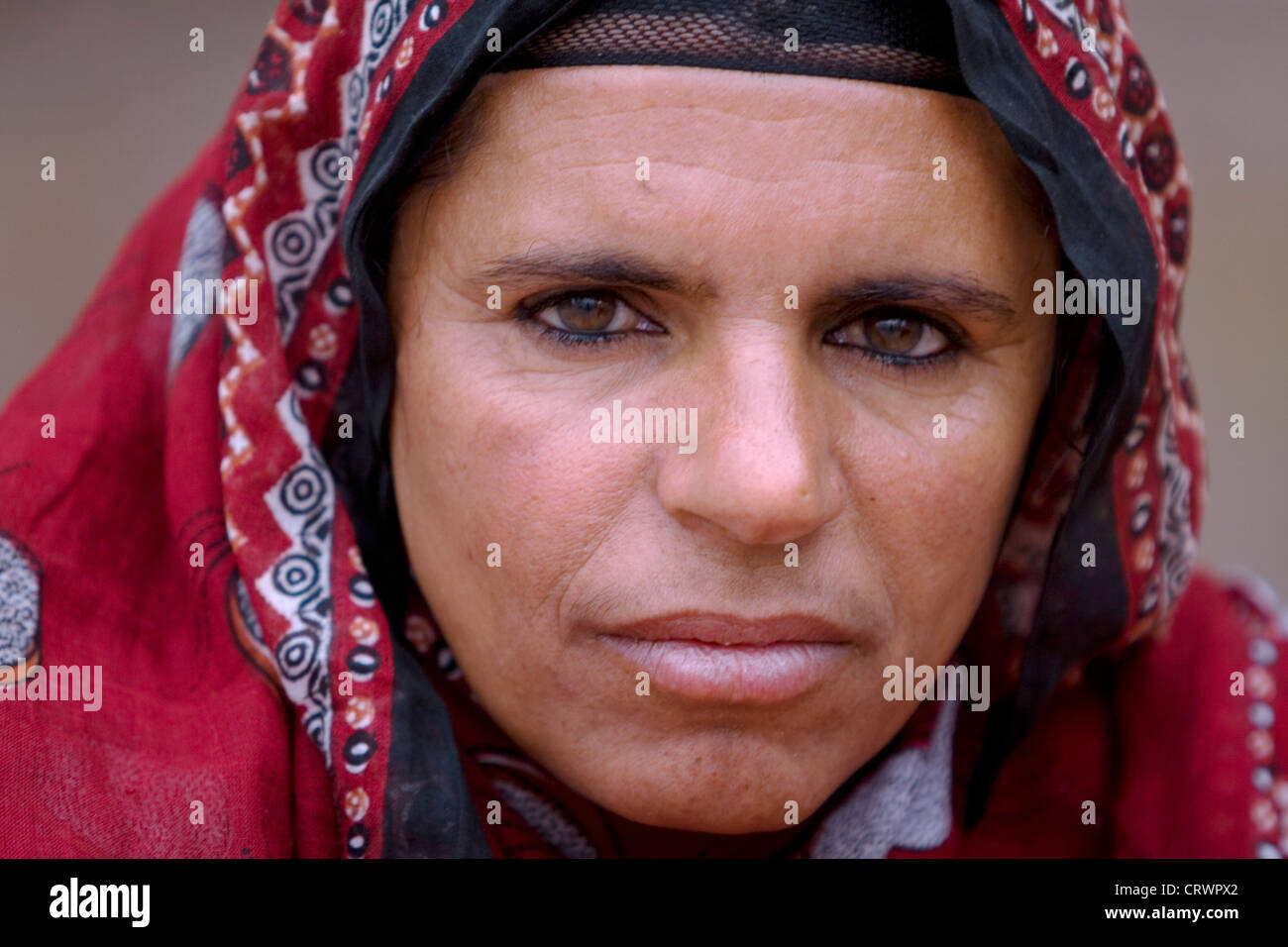 Woman at the livestock souq, Nizwa, Ad Dakhiliyah, Oman Stock Photo