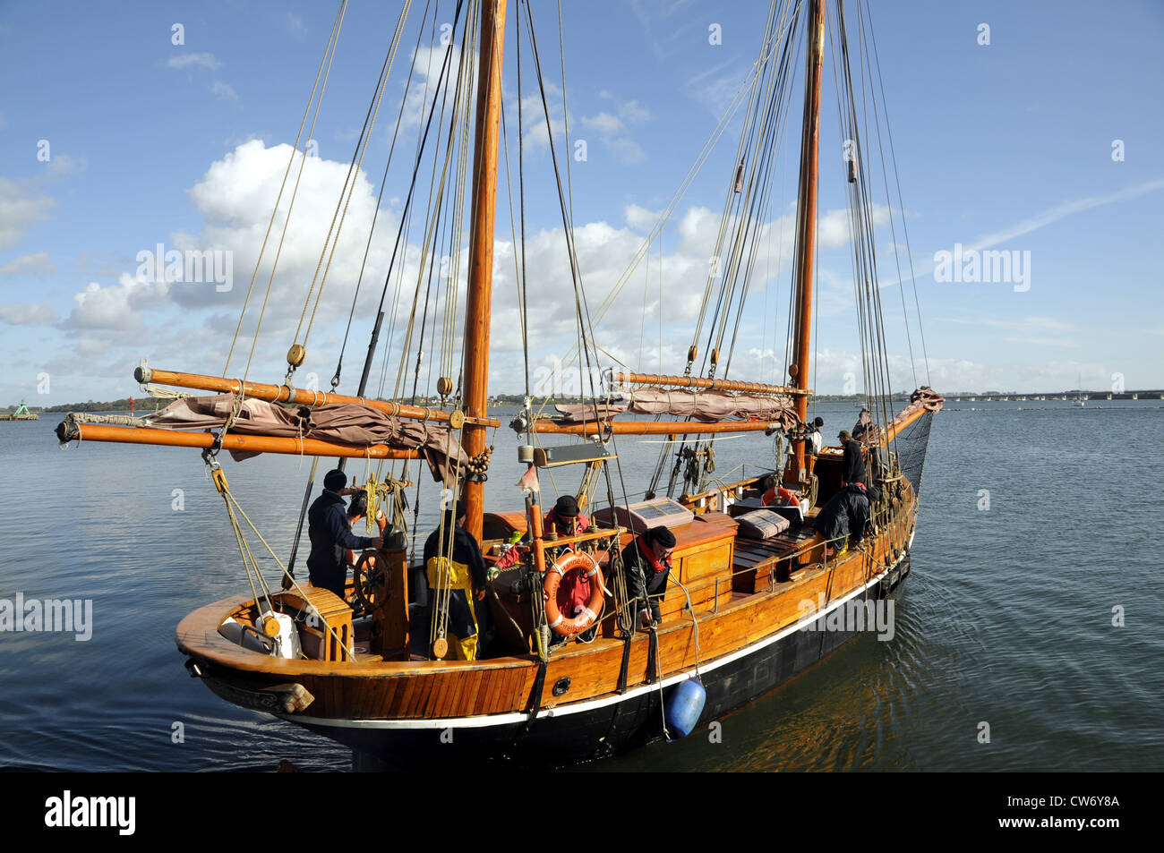 old sailing boat, Germany, Mecklenburg-Western Pomerania, Stralsund Stock Photo