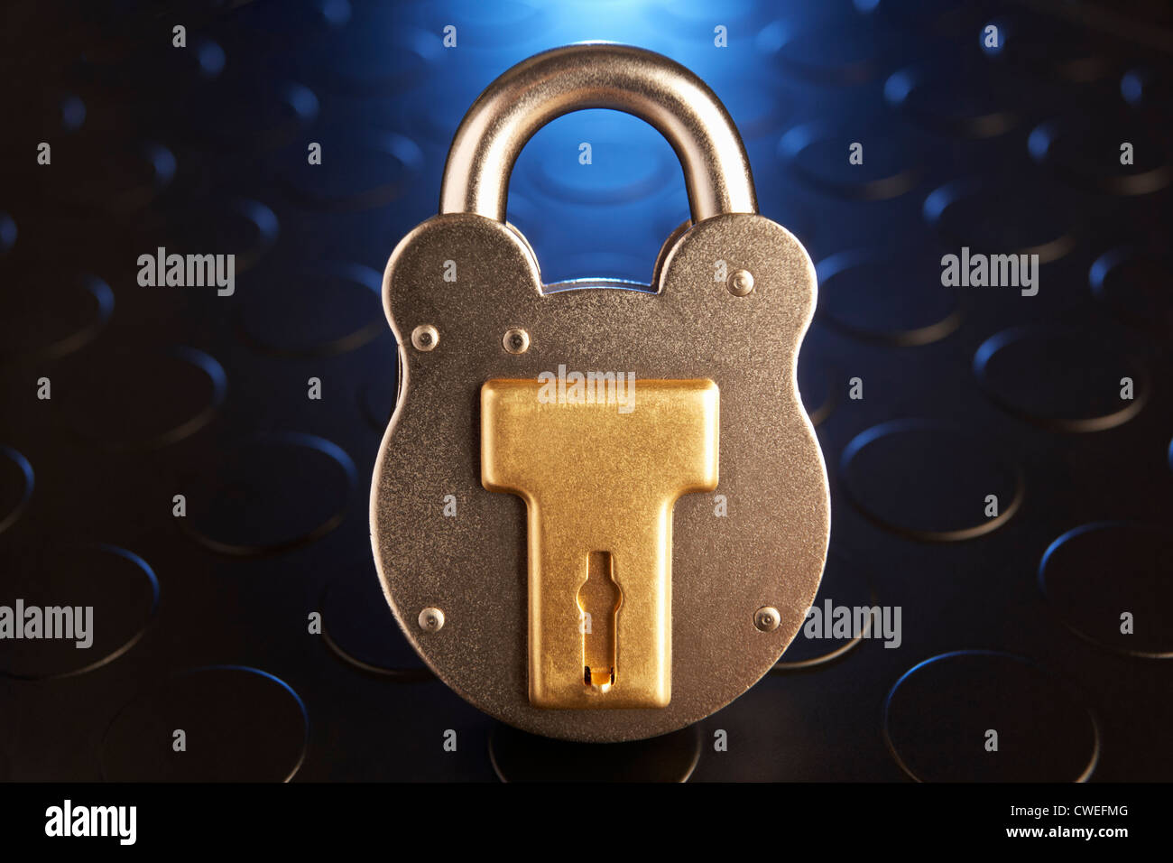 Golden padlock Stock Photo