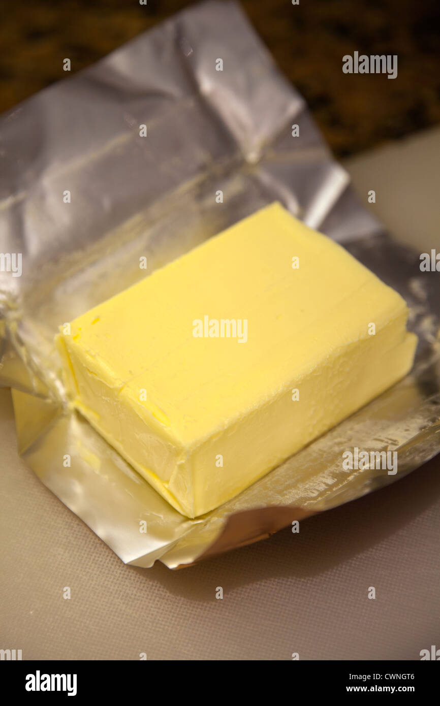 Block of Butter Stock Photo