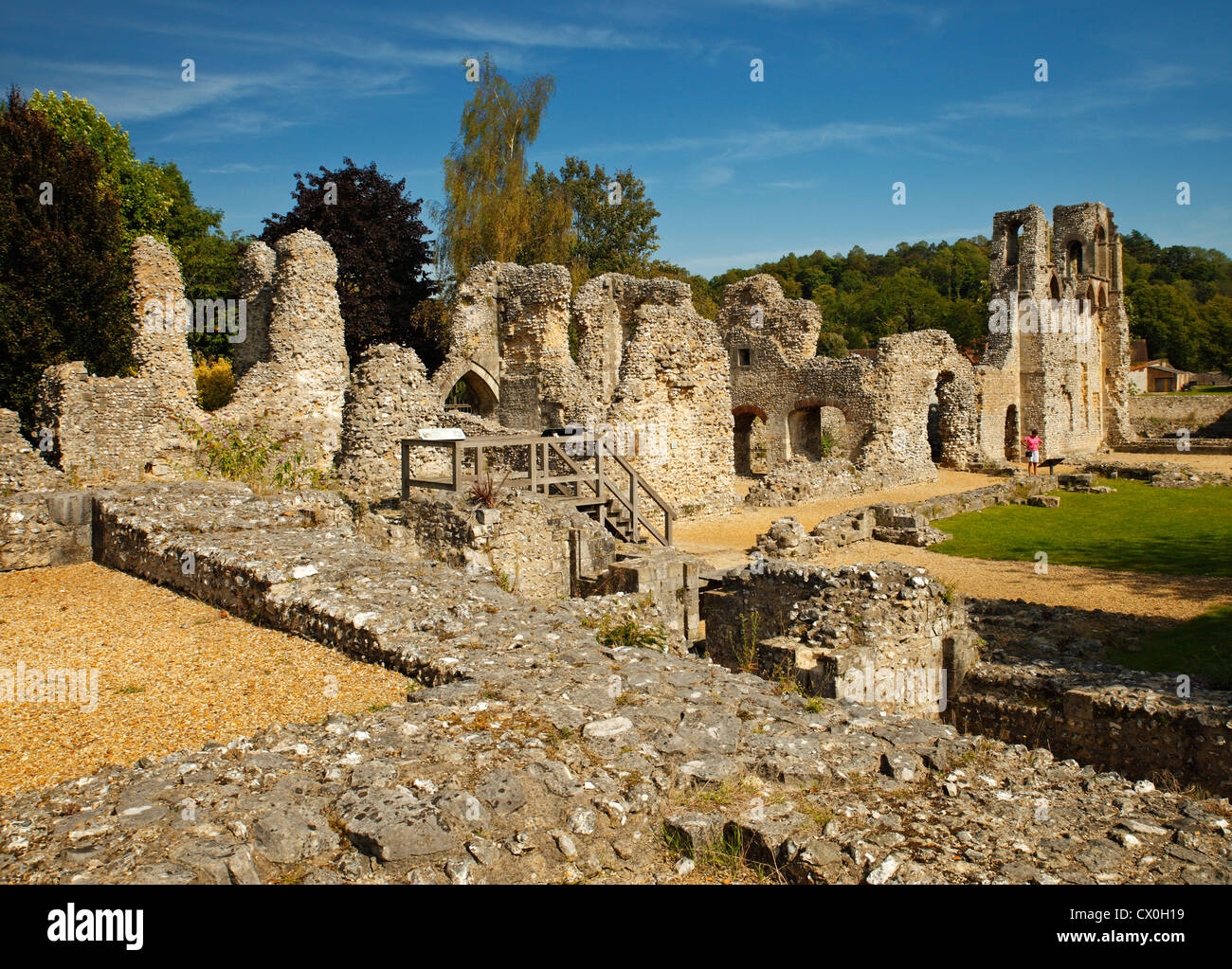 Remains of Wolvesey Castle, Winchester. Stock Photo