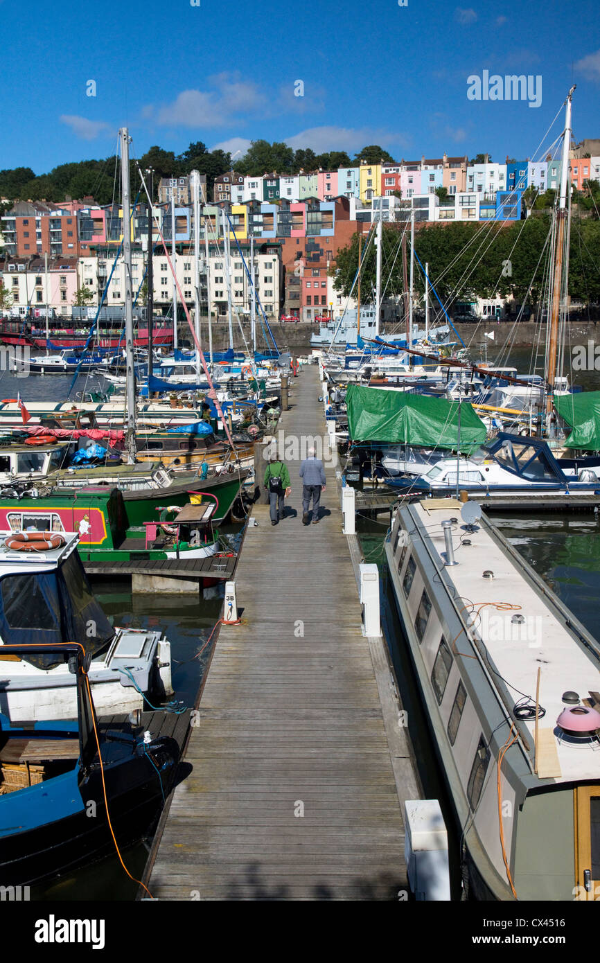 A walk along the harbourside at Bristol Stock Photo