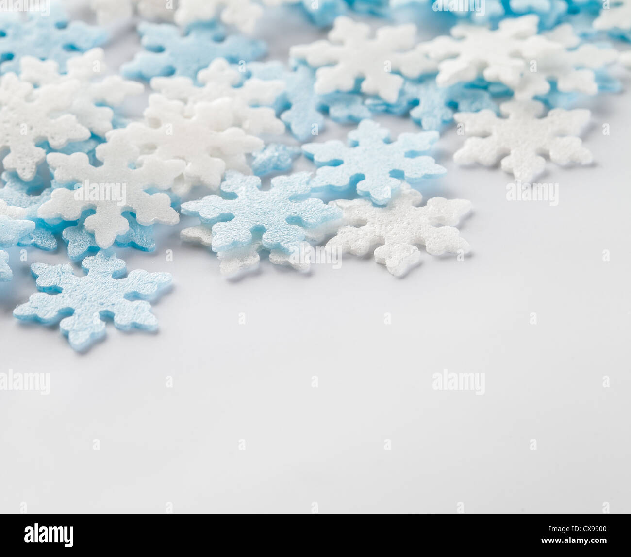 snowflakes pastry decoration macro with narrow focus Stock Photo