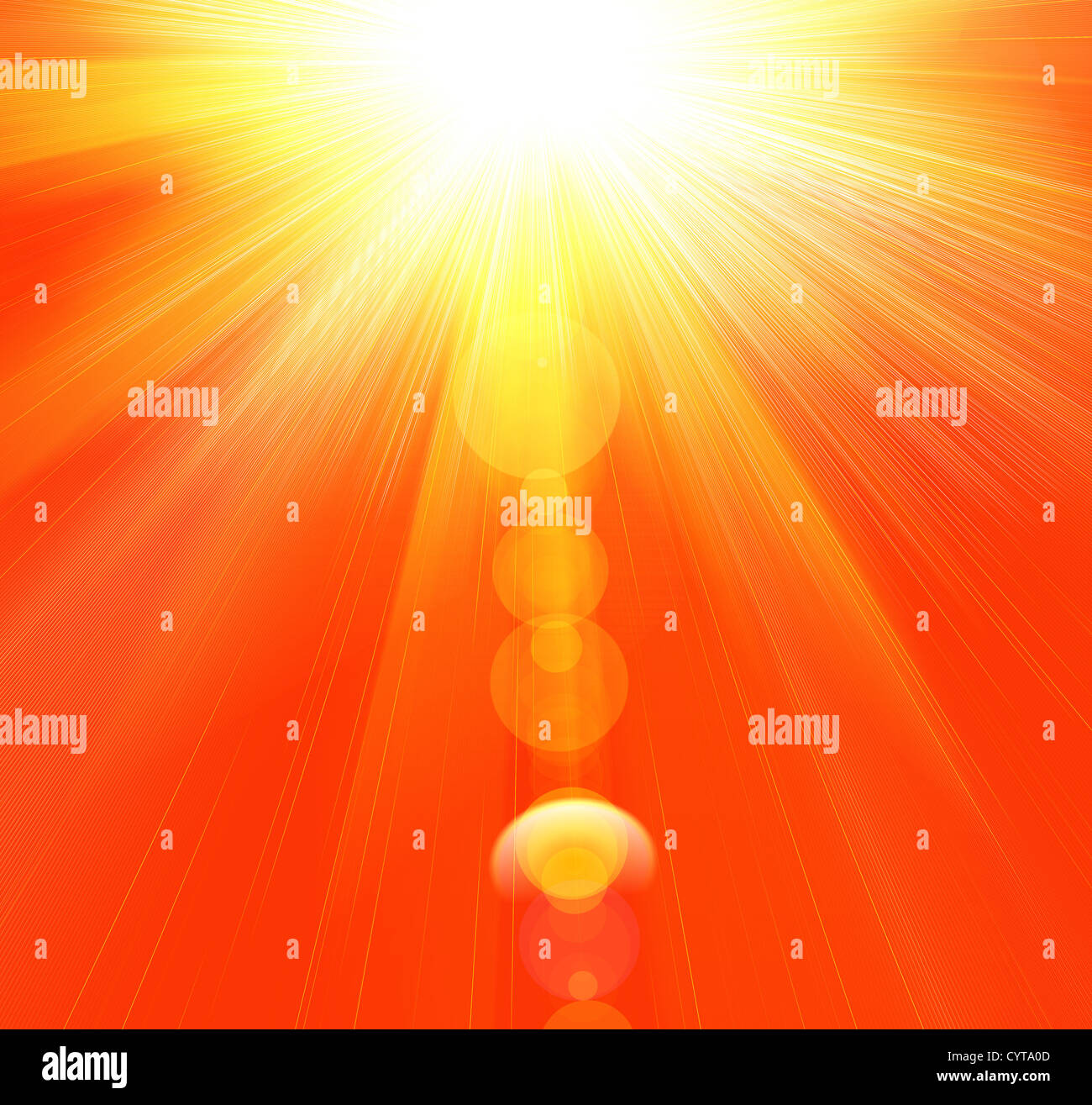 Hot summer rays of the sun Stock Photo