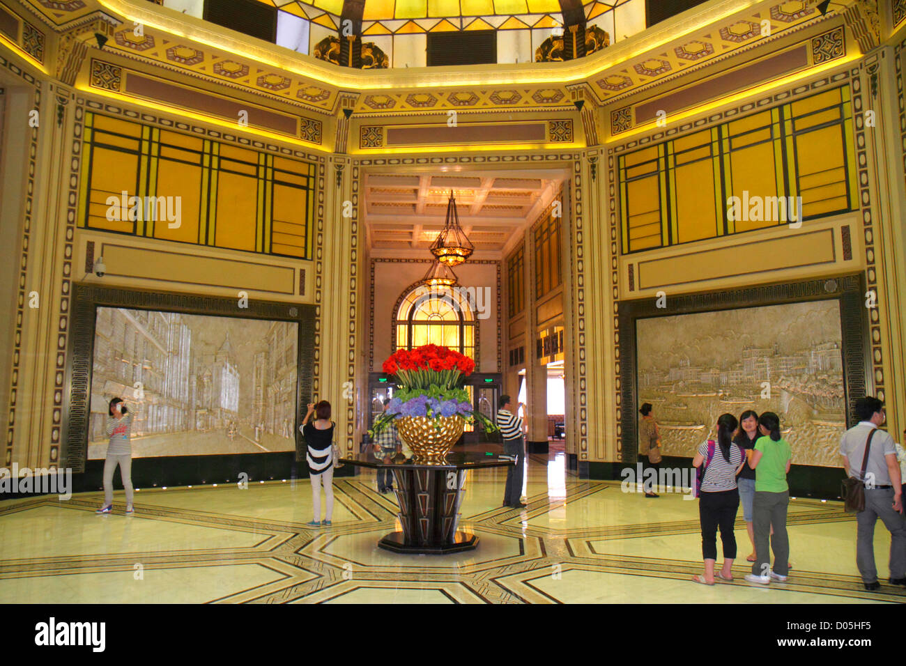 Shanghai China,Chinese Huangpu District,The Bund,Zhongshan Road,National Day Golden Week,Asian man men male,woman female women,Fairmont Peace,hotel,Sa Stock Photo