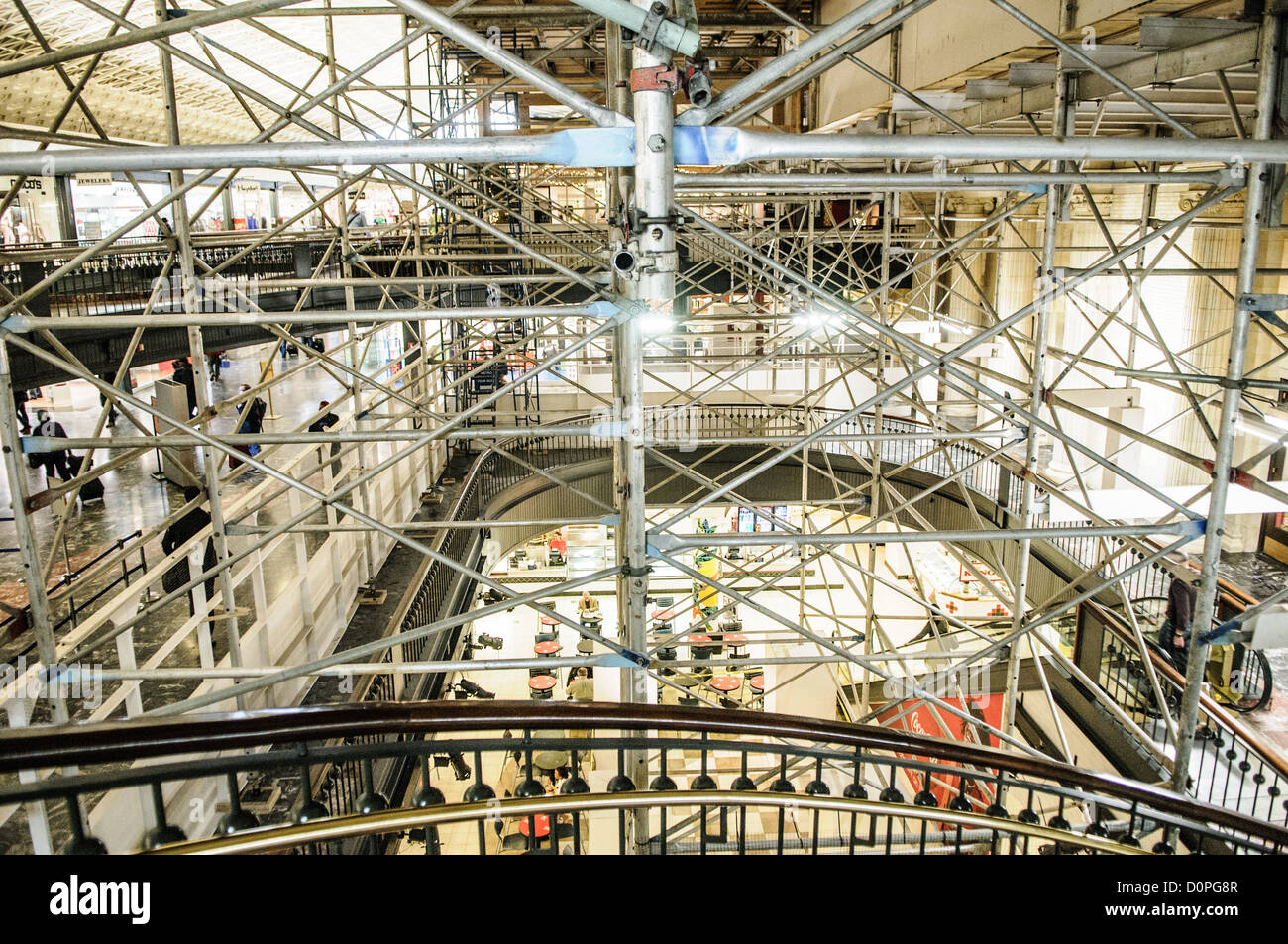 WASHINGTON DC, United States — Scaffolding on the interior of Washington DC's Union Station to facilitate repair of the damage from the 5.8 earthquake in Virginia on August 23, 2011. Stock Photo