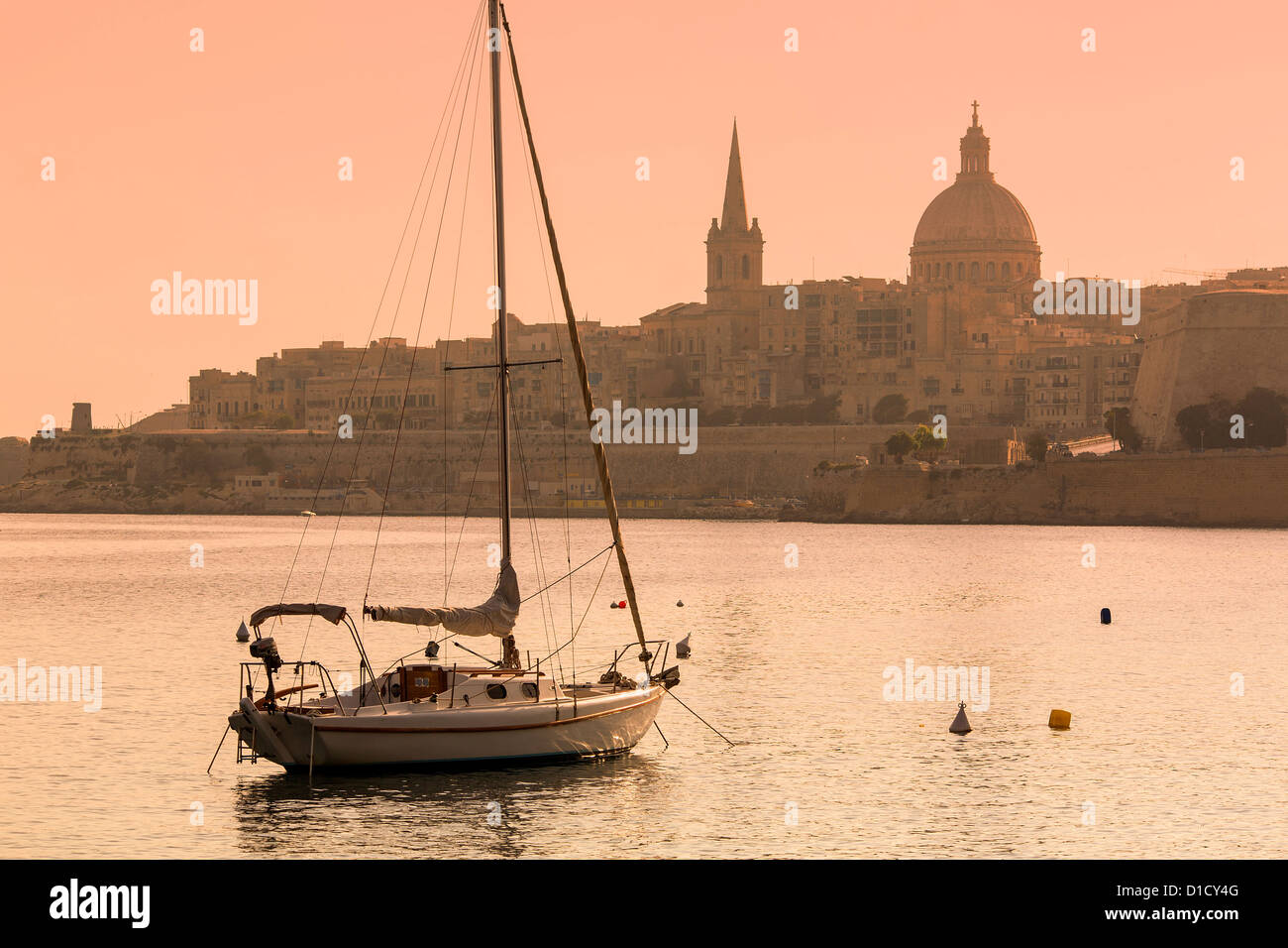 Malta, Skyline of Valletta Stock Photo