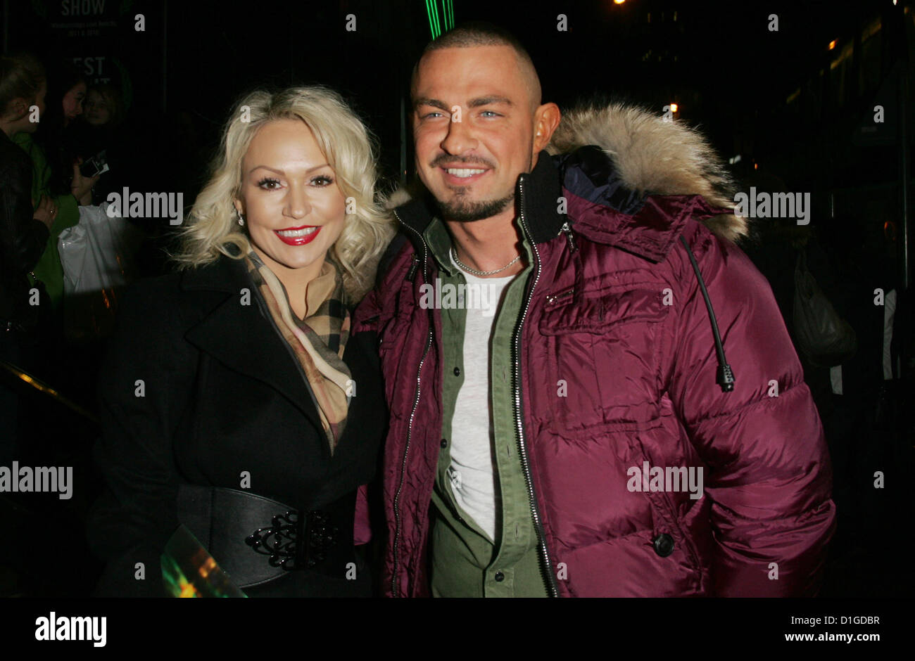 London, UK, 20/12/2012: Kristina Rihanoff and Robin Windsor arrive for 'Wicked' VIP gala night at the Apollo Victoria theatre Stock Photo