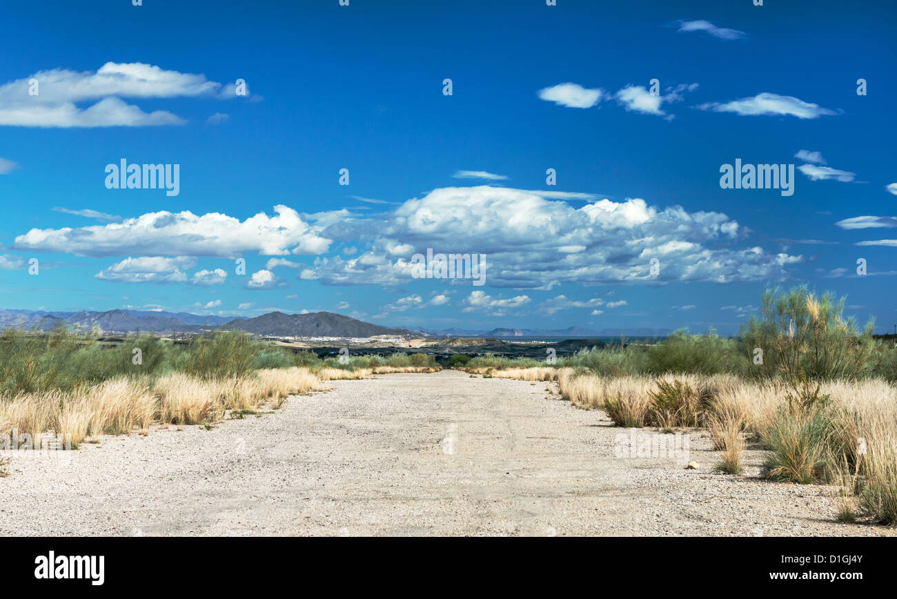 Old Airport runway at Cortijo Grande near Mojacar Almeria Province Andalusia Spain Stock Photo