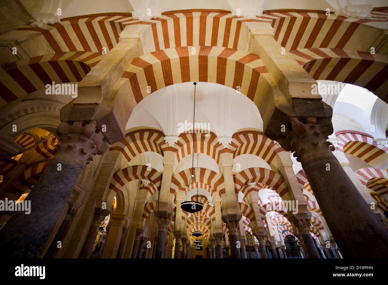 Hypostyle Prayer Hall in the Mezquita (The Great Mosque), Cordoba, Andalucia, Spain. Stock Photo