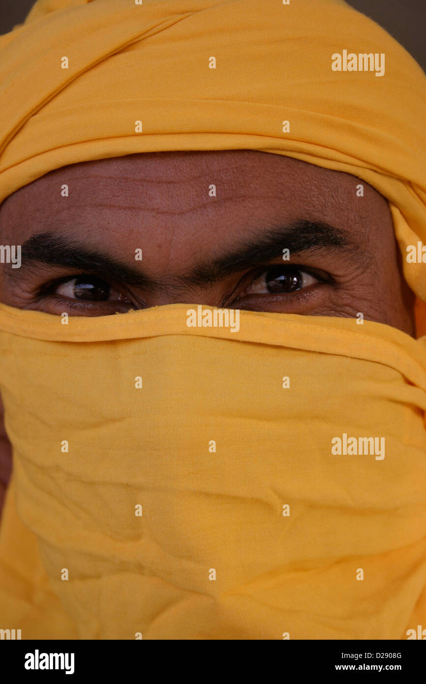 Tunisia, Tunis. Tunisian Man In Desert Garb Stock Photo