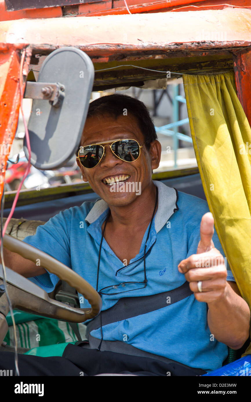 Jeepney driver, Cebu, Philippines Stock Photo