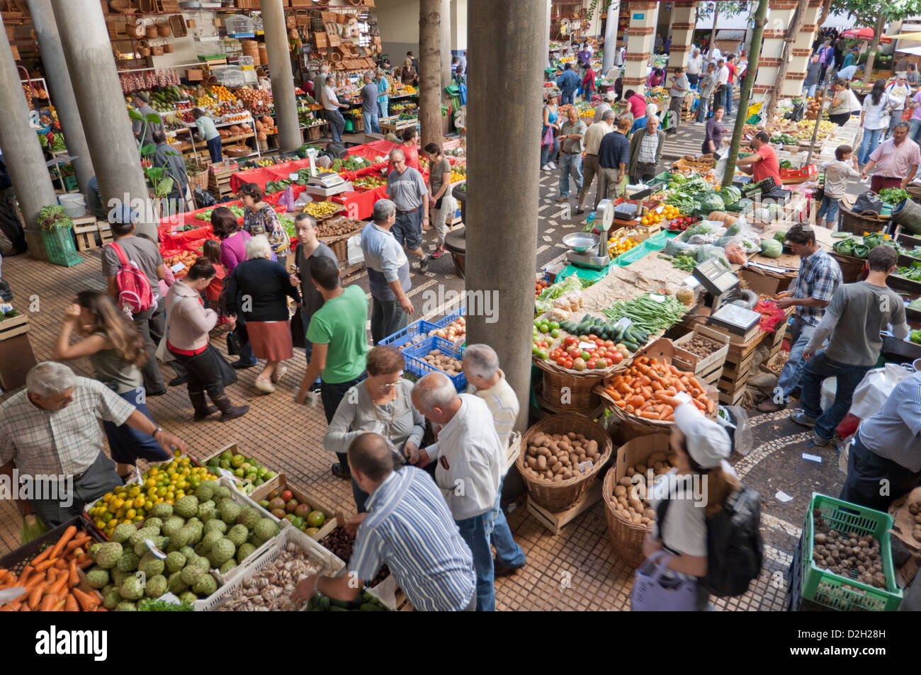 Mercado dos Lavradores the covered market for producers of island fruit Funchal Madeira Portugal EU Europe Stock Photo