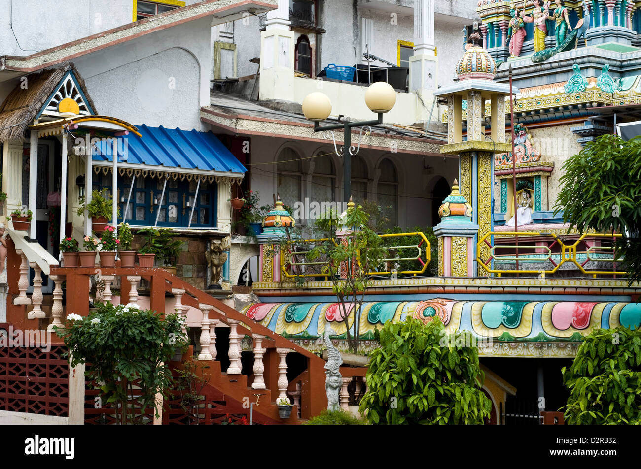 hindu temple, port louis, mauritius Stock Photo