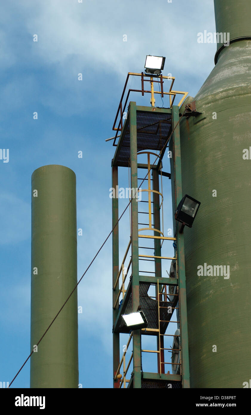 Close up, detail of a cooling chimney tower Stock Photo