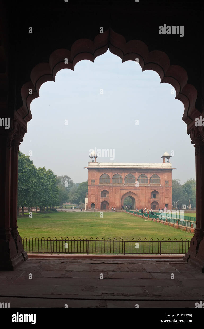 Ornate archway at the Red Fort Delhi Stock Photo