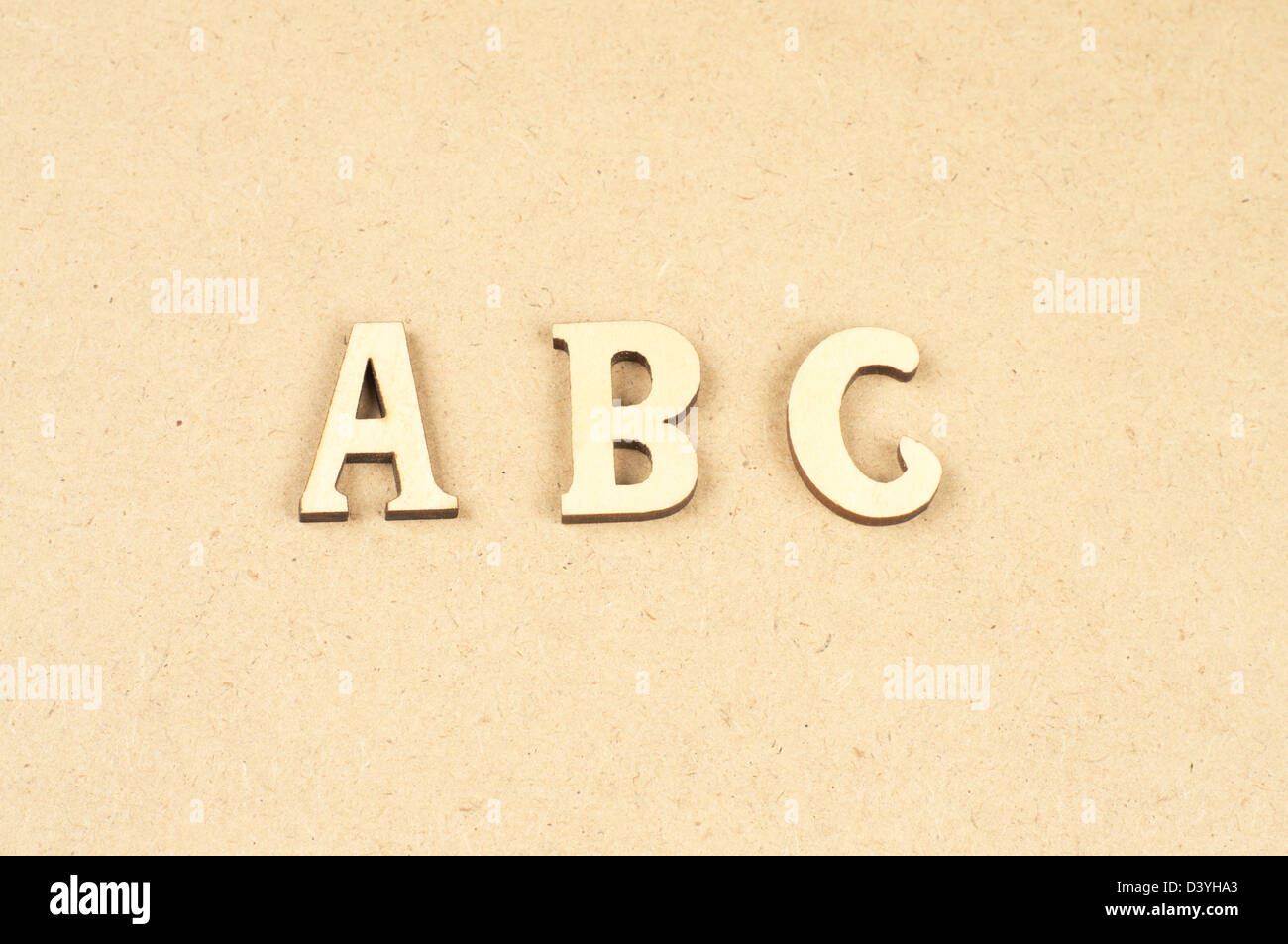 Close-up wooden ABC text Stock Photo