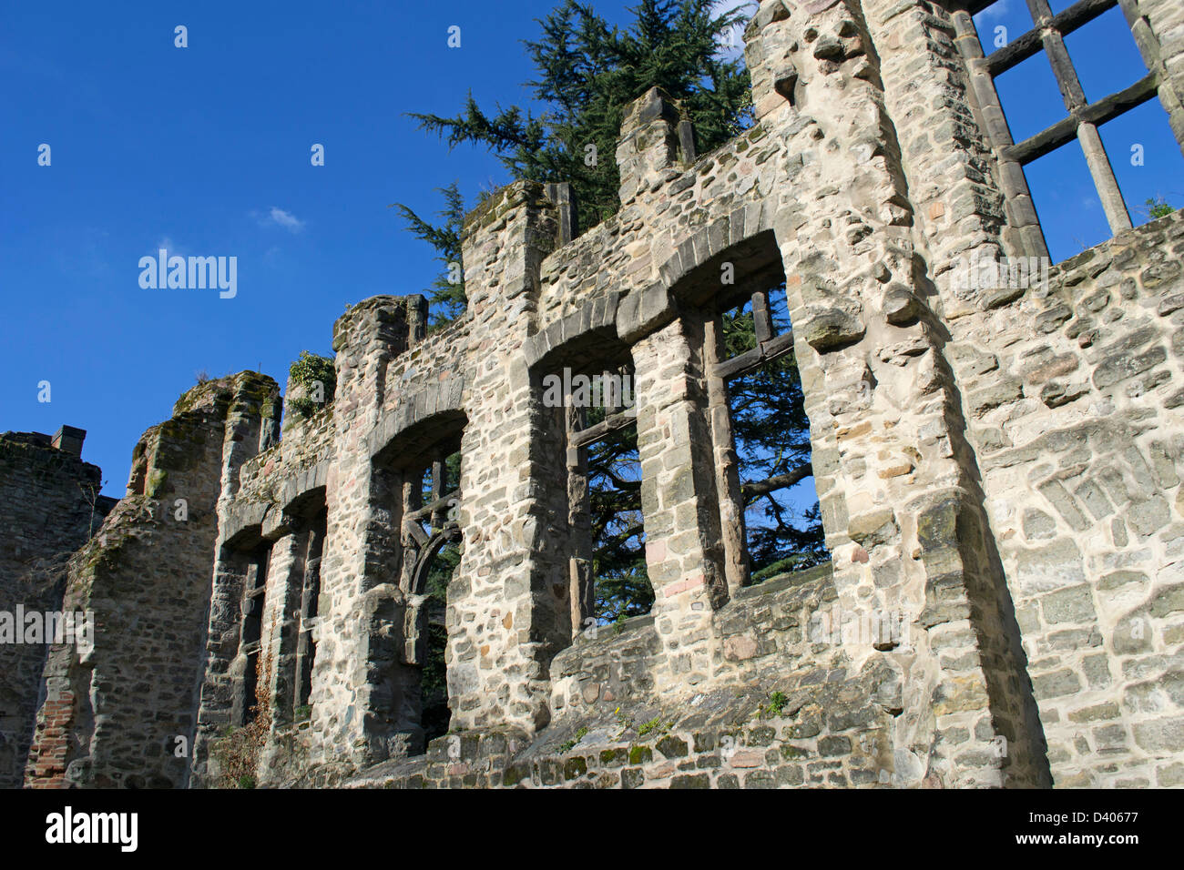 Ruins of Cavendish House in the grounds of Abbey Park, Leicester, England, UK Stock Photo