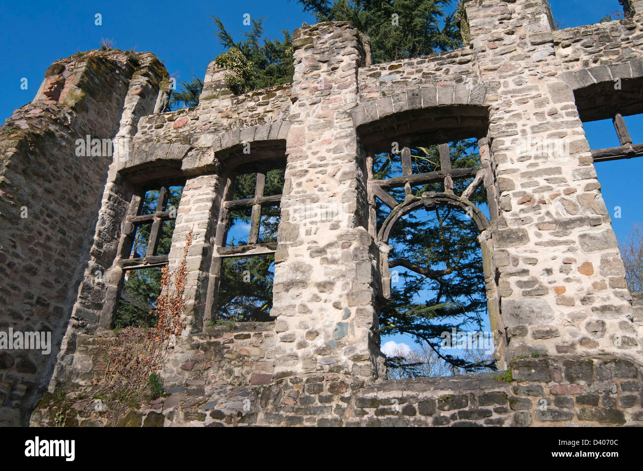 Ruins of Cavendish House in the grounds of Abbey Park, Leicester, England, UK Stock Photo