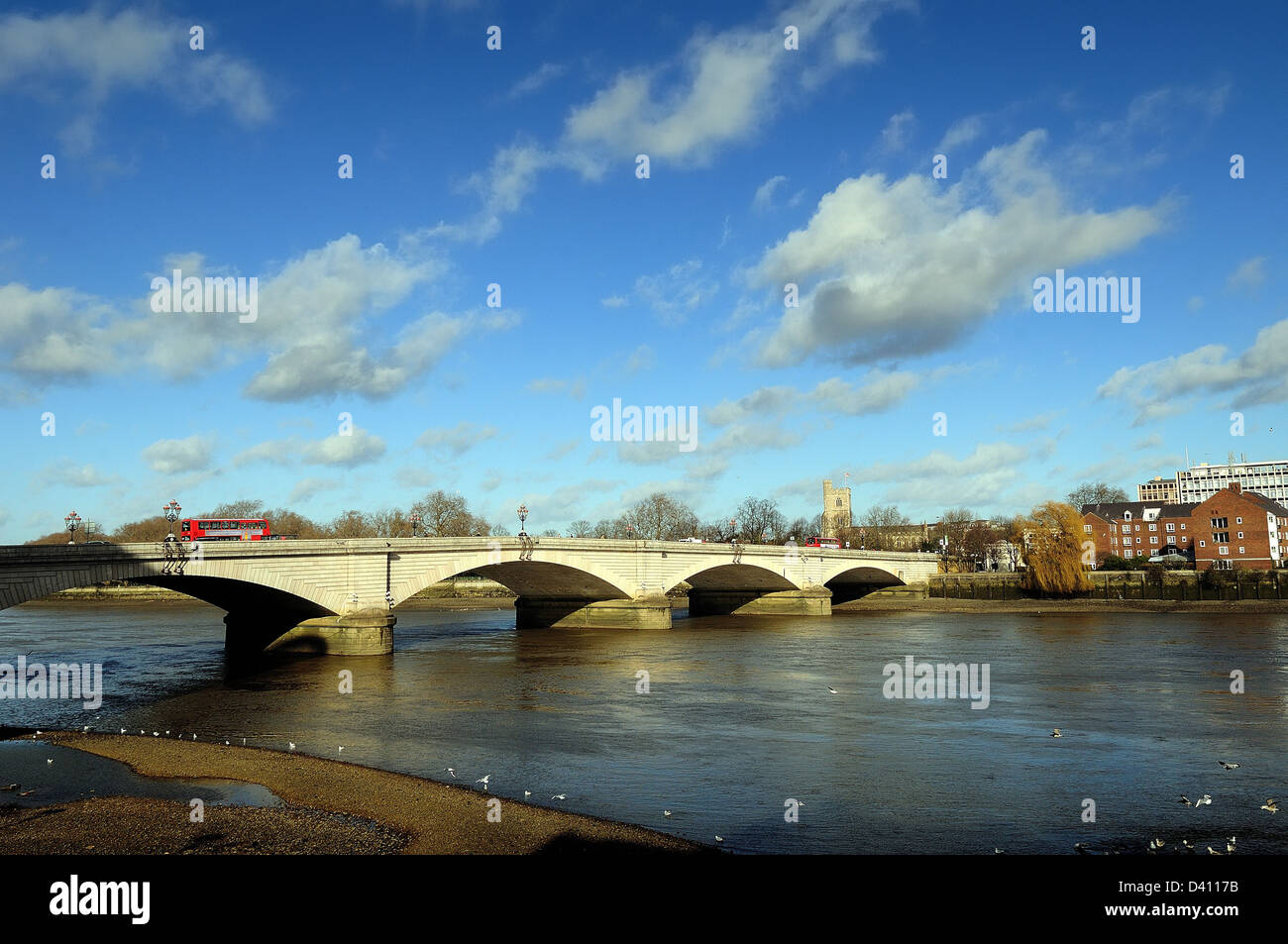 River Thames and Putney bridge London Stock Photo