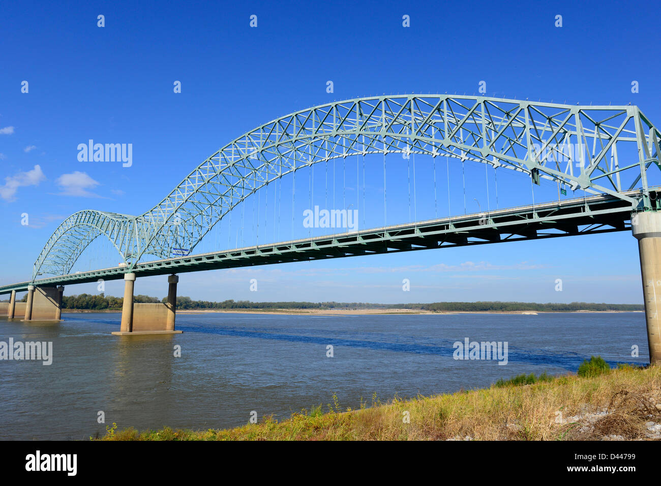 Hernando De Soto Bridge Memphis Tennessee TN Mississippi River Arkansas Stock Photo