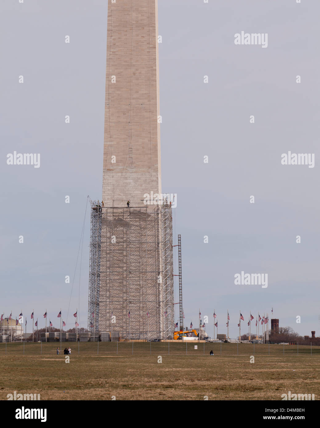 Scaffolding around the Washington Monument - Washington, DC USA Stock Photo