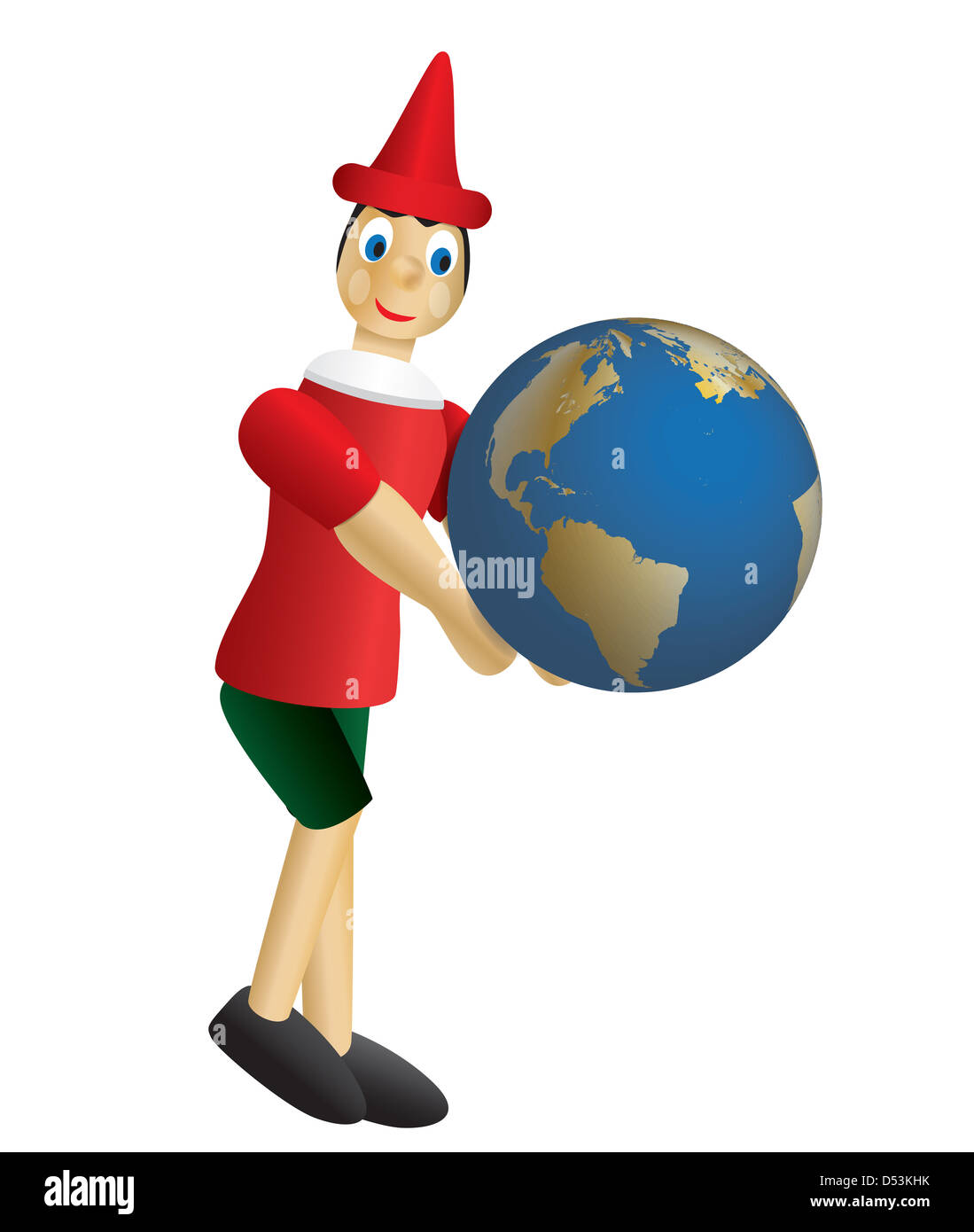 puppet pinocchio vector on white background Stock Photo