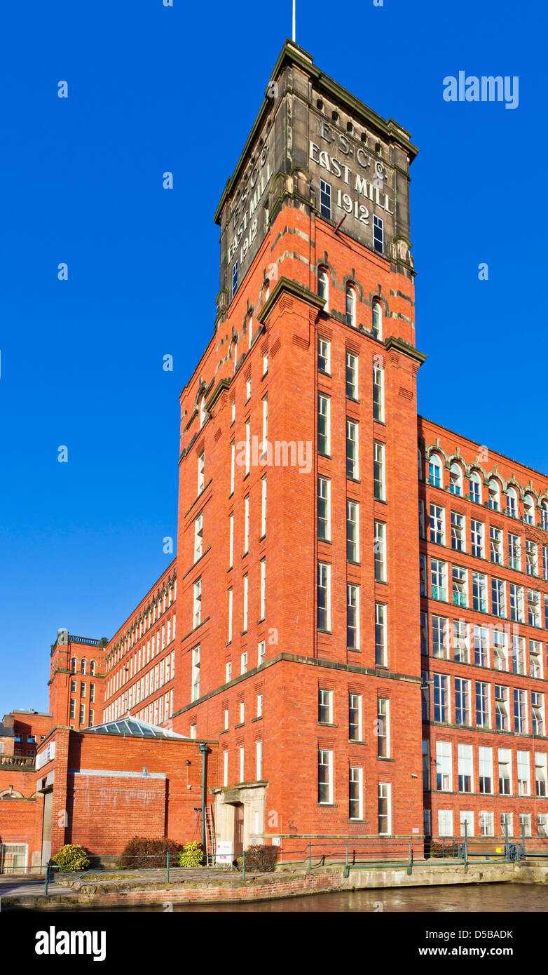 Belper Mill Derwent Valley Mills World Heritage Site  East Mill tower of Strutt's Mill Belper North Mill Belper Derbyshire Amber valley England UK GB Stock Photo