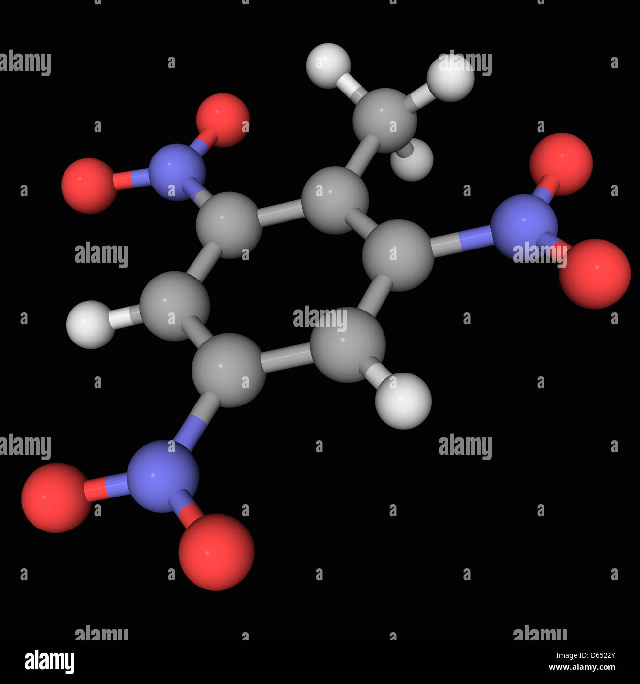 Trinitrotoluene TNT molecule Stock Photo