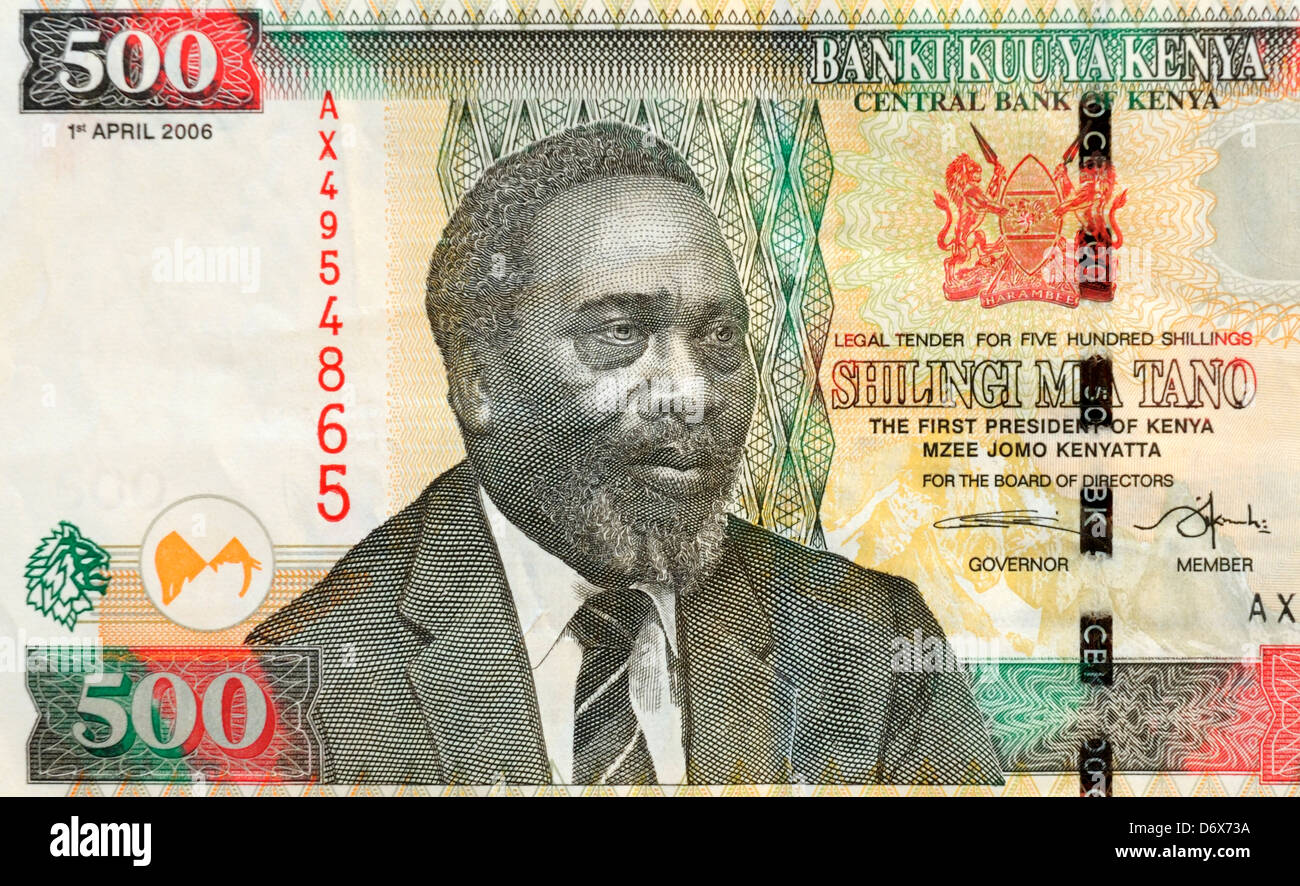 Kenya Five Hundred 500 Shilling Bank Note Stock Photo