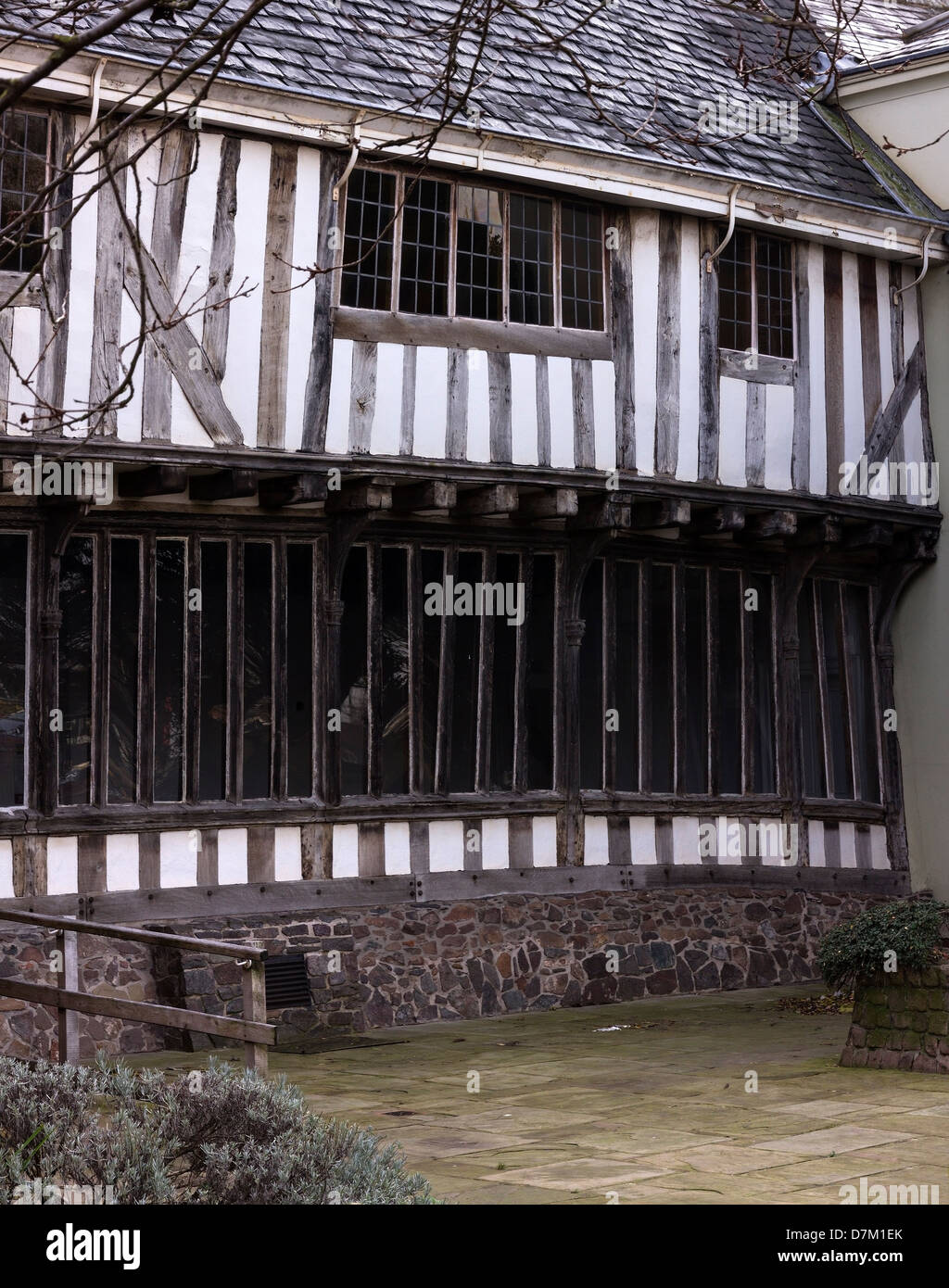 Ancient old oak timbered building, Wygston's House, the oldest house in Leicester dating from 1490, Leicester, England, UK Stock Photo